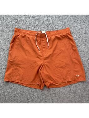 Nike Swim Trunks Orange XL Mesh Lined Shorts Athletic Beach Summer Lightweight